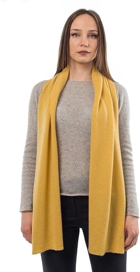 Dalle Piane Cashmere - 100% Cashmere Classic Scarf - Made in Italy - Neck Warmer (12" x 63") - Luxury Gift