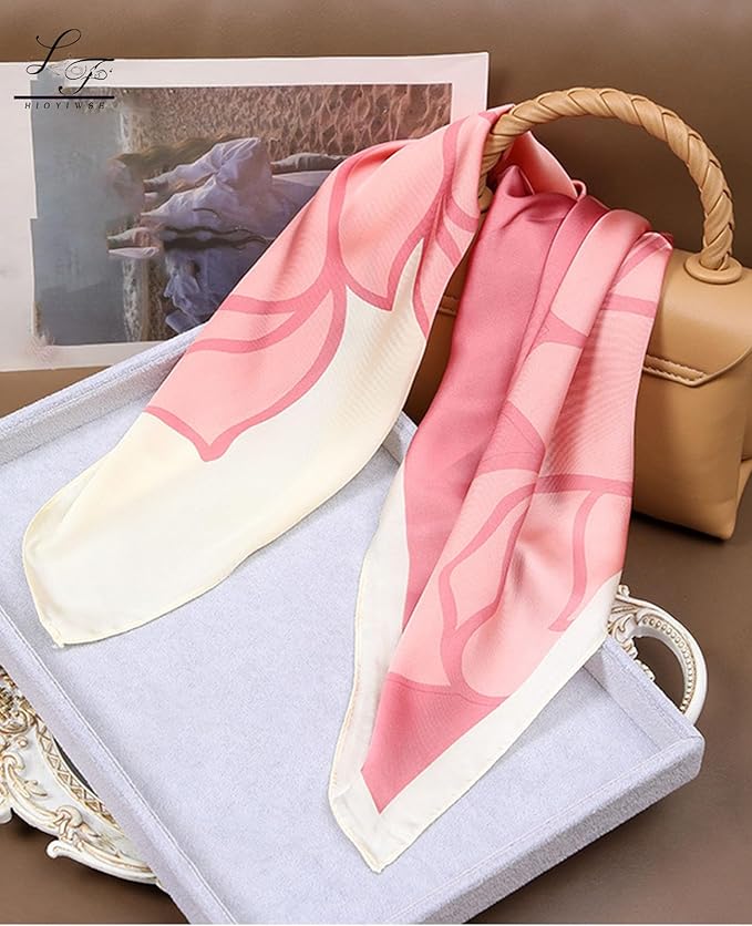 Hioyiwse Satin Bandanas Head Scarf For Women Hair Scarves Accessories Lightweight Fashion Wrap Neck Silk Sleeping Headscarf