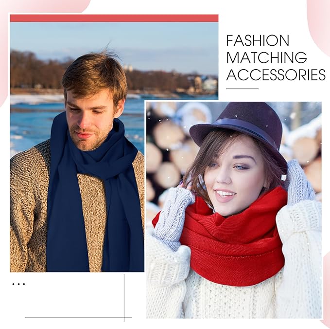 Suhine 8 Pcs Winter Scarves Bulk for Women Lightweight Blanket Scarf with Tassel Edge Pashmina Shawl for Women Men