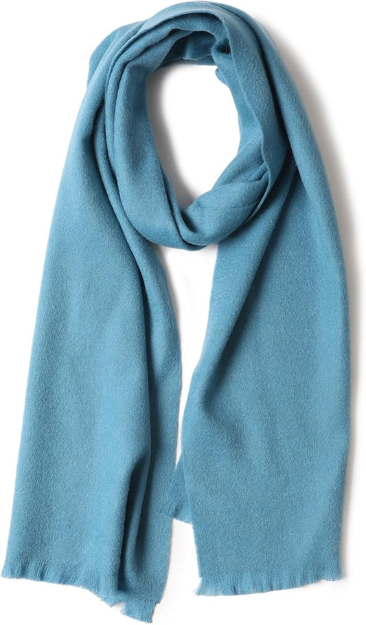 WASALUYA Wool Scarf for Women & Men, 100% Wool Scarves Wrap Shawl with Tassels, Elegant Soft Winter Scarf for Fall and Winter