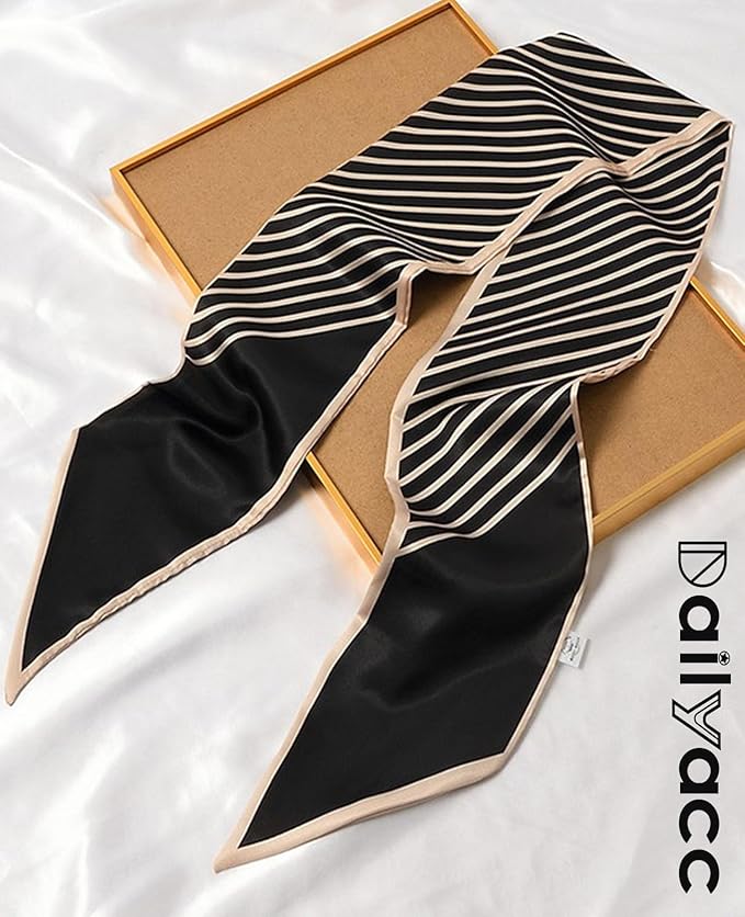 Dailyacc Hair Scarf for Women Fashion Silky Satin Headscarf Wrap Breathable Lightweight Neck Scarves For Handbag