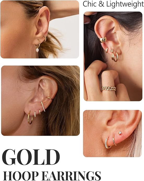 Silvora 925 Sterling Silver Small Hoop Earrings for Women Huggie Earrings Hypoallergenic Cartilage Earrings Tiny Hoops 6mm/8mm/10mm/12mm/14mm/16mm/18mm/20mm