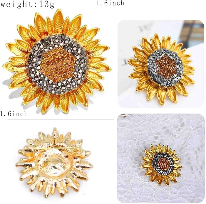 Crystal Pearl Flower Brooches Pins Fashion Beautiful Created Rhinestone Floral Brooch Good Idea for Party Dance Wedding Banquet for Elegant Women Girl