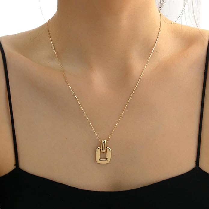 Pendant Necklace for Women Statement Gold Silver Necklace Trendy Jewelry for Women