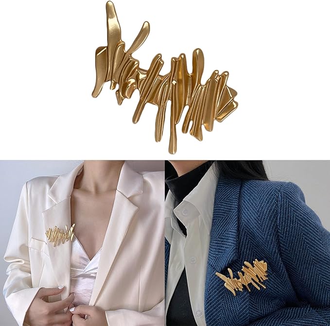 HANGELI Irregular Metal Brooches Simple Design Fashion Retro Brooch Female Brooch Accessories Alloy
