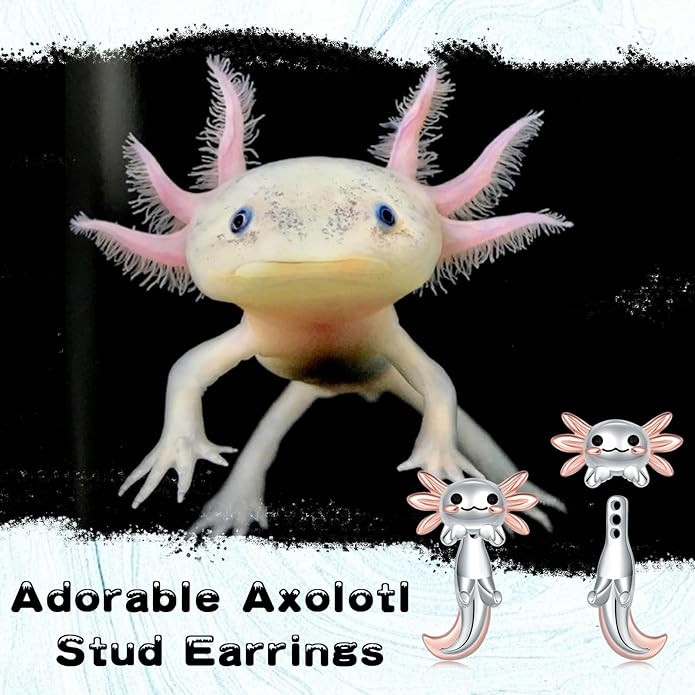 Animal Jacket Earrings for Womens 925 Sterling Silver Axolotl Pug Cat Goat Earrings Cute 3D Earrings Jacket Hypoallergenic