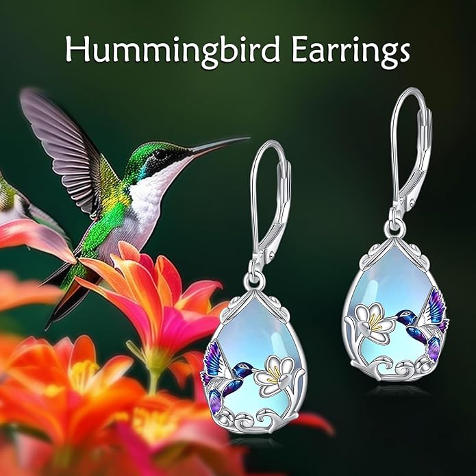 YFN Hummingbird Earrings Bird Dangle 925 Sterling Silver Jewelry Gifts for Women