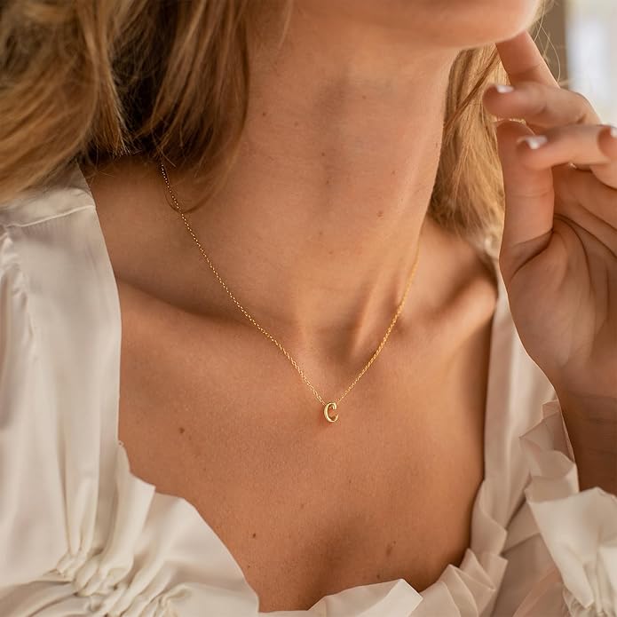 Yoosteel Layered Initial Necklaces for Women Teen Girls Trendy - Dainty Gold/Silver Letter A-Z Stack Initial Necklace Birthday Personalized Gifts for Women Jewelry