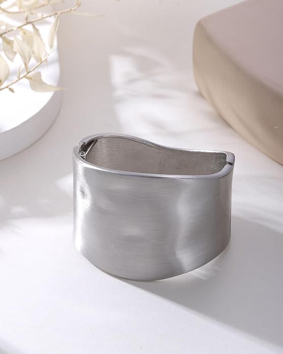 Bangle Bracelets for Women | 14K Gold Plated Trendy Wide Bracelets | Hinged Arm Cuff Bangles Chunky Bracelet for Women