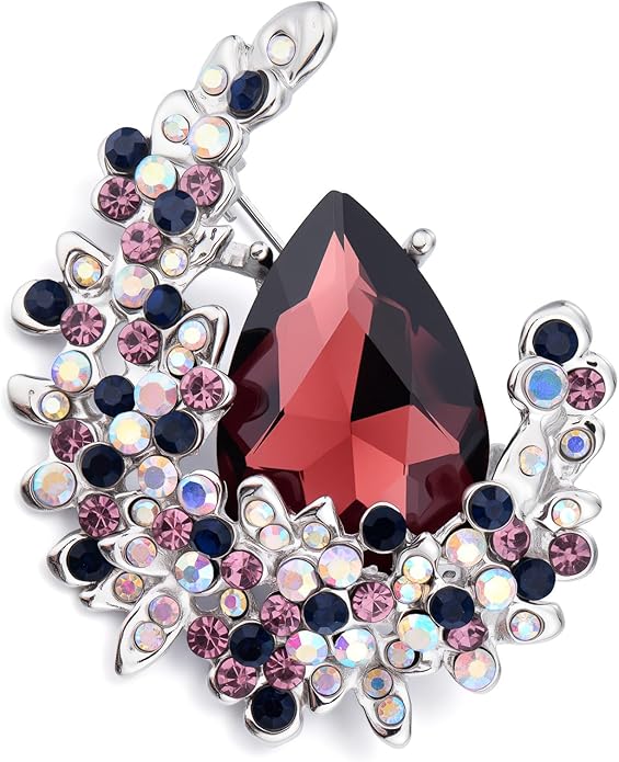Soumimi Rhinestone Brooch Pin Crystal Brooches for Women Lapel Pin Dress Accessories Birthday Christmas Gift for Wife Mom