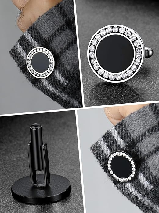 FaithHeart Mens Cufflinks, Norse Viking Tuxedo Shirt Cuff Links, Stainless Steel Cuff Links and Shirt Studs, Gift Box