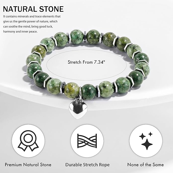 VIBILIA Cross Beaded Bracelets for Women, Inspirational Natural Heart Religious Bracelets for Women, Birthday Christian Gifts for Women on Thanksgiving Christmas Gifts