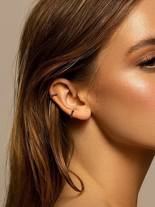 FaithHeart Sterling Silver Hoop Earrings for Women, Hypoallergenic Huggie Hoop Earrings Lightweight Small Cartilage Earrings Hoop Earring Dainty Everyday Earrings 6/8/10/12/14/15/16/18/20mm