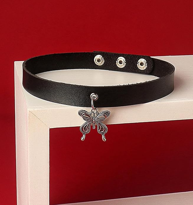 QWALIT Black Choker Necklace - Gothic Leather Choker for Women & Men - Punk Accessories for Festival, Party, Halloween, Cosplay