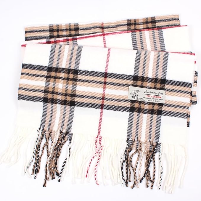 TZ Promise Tartan Plaid Cashmere Feel Classic Soft Luxurious Winter Scarf For Men Women