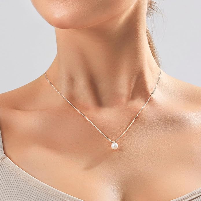 Zeffy Gold Pearl Necklace for Women, Dainty 14K Gold/Silve Plated Layered Pearl Choker Pearl Earrings Pearl Bracelets Wedding Trendy Gold Jewelry Set for Women Gifts