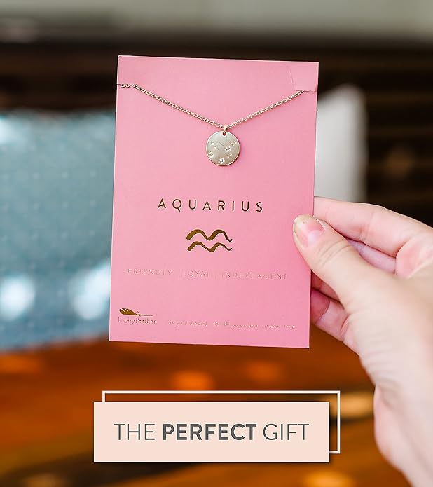 Lucky Feather Zodiac necklaces for women | Scorpio 14K Gold-Plated Astrology Pendant for Girls | Horoscope Sign Zodiac gift | Great Christmas Stocking Stuffer | Trendy Birthday Jewelry Gift | 16” - 18”