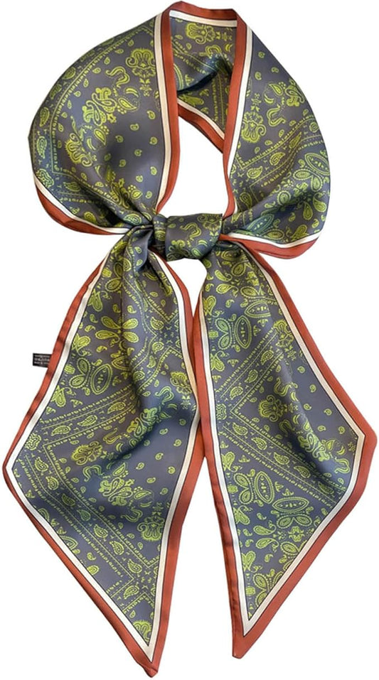 kcctoo 59" Mulberry Silk Like Head Scarf Women's Fashion Square Neck Satin Scarfs for Bag Hair Scarves Gift 59 * 5.9”