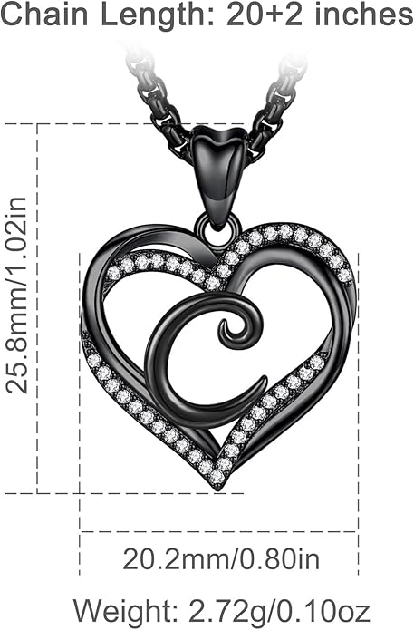 INFUSEU Unique Initial Necklaces for Women Girls Small Heart Letter Jewelry, Meaningful Personalized Gifts