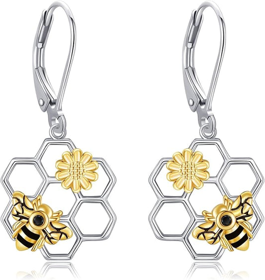 Animal Earrings 925 Sterling Silver Dangle Earrings Leverback Earrings Animal Jewelry for Women