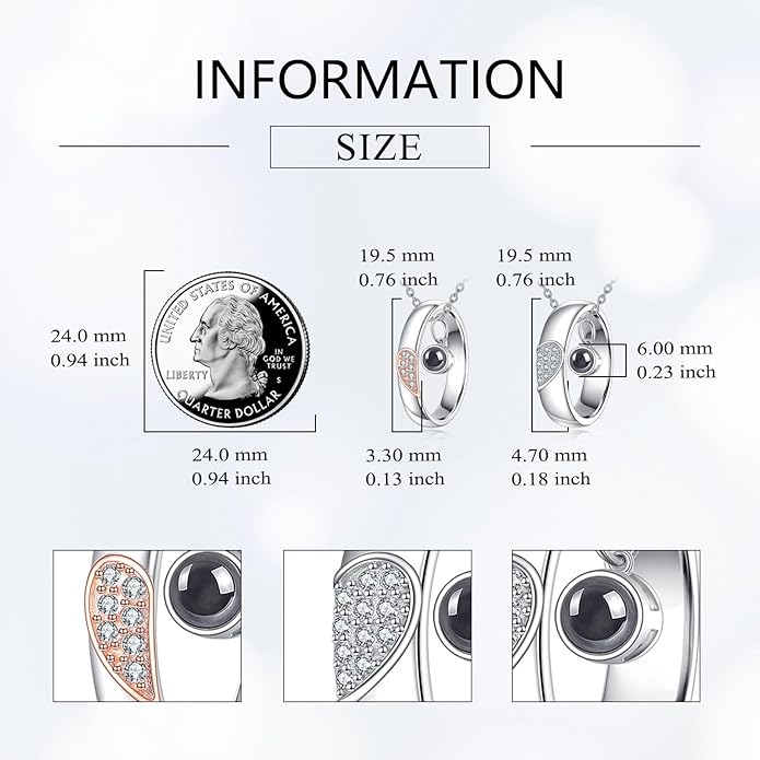 JBAERD Couples BFF Matching Necklaces 925 Sterling Silver Cross/Yin Yang/Sun Moon/Mountain Wave Pendant Necklace Anniversary Birthday Gifts