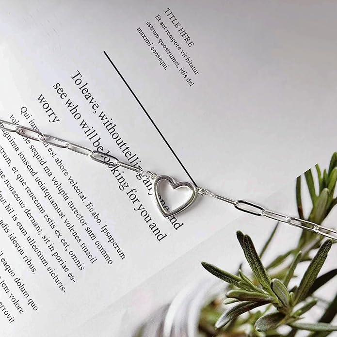 Heart Necklace for Women Gold/Silver Plated Trendy Heart Choker Lover Pendant Hypoallergenic Fashion Gold/Silver Necklace for Women Love Jewelry Gift for Women Girlfriend