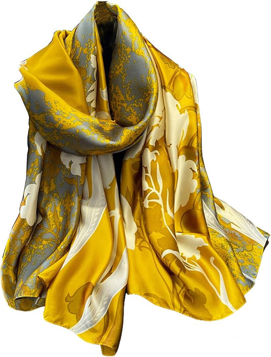 Clysoru Silk Scarf For Women Hair Scarves Lightweight Satin Elegant Shawl Wraps Bufanda Mujer Fashion Accessories 70.8"X35.4"