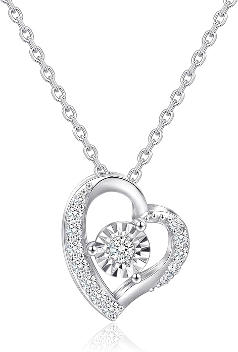 Sterling Silver Lab Grown Diamond Halo Pendant Necklace, Chain Included,ideal gift for anniversaries, birthdays, or any milestone celebration