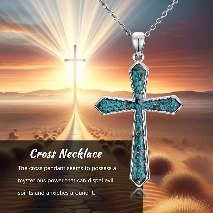Cross Necklace for Women 925 Sterling Silver Cross Pendant Religious Christian Jewelry Faith Easter Gifts for Wife