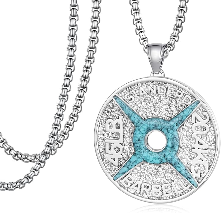 Zaruiqun GYM Necklace 925 Sterling Silver Dumbbell Necklace Gym Sports Jewelry Fitness Gifts for Men