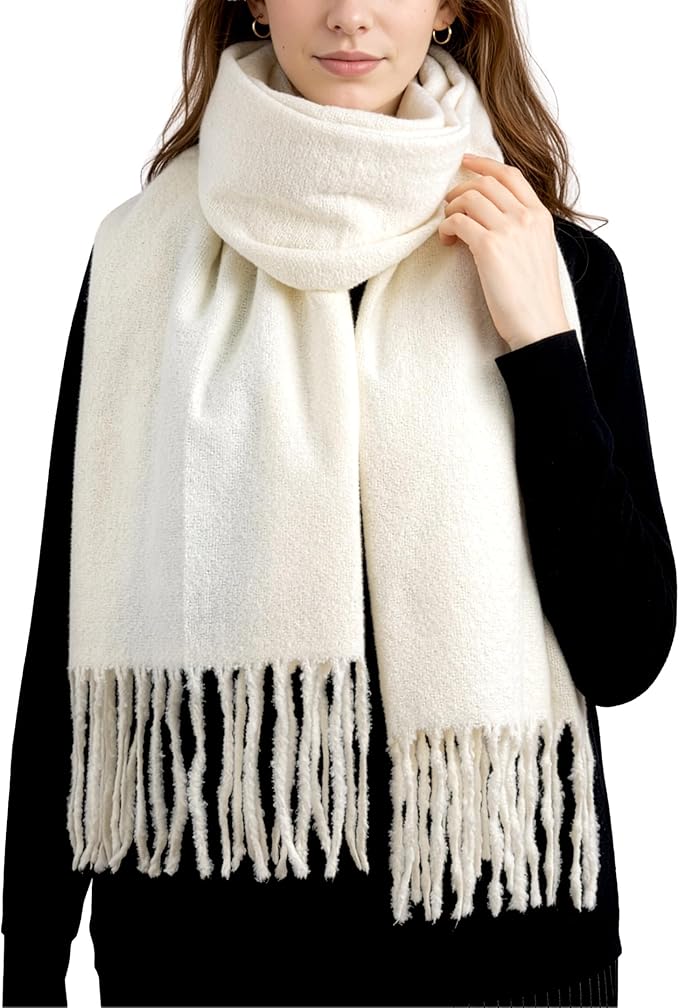 Achillea Warm Cashmere-Feel Winter Scarf – Thick Pashmina Shawl Wrap for Cold Weather