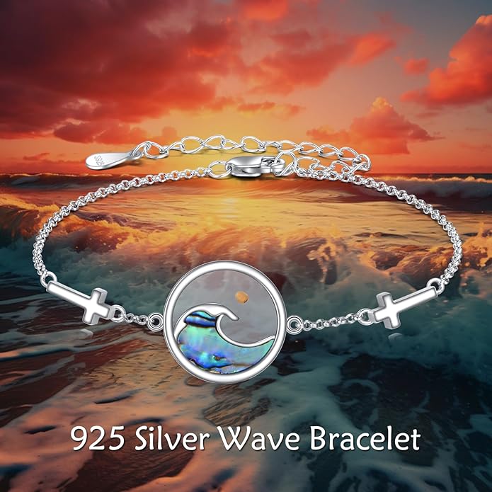 AOBOCO Mustard Seed Bracelet S925 Sterling Silver Mountain Cross Bracelets Christmas Christian Faith Jewelry Mothers Day Birthday Gifts for Mom