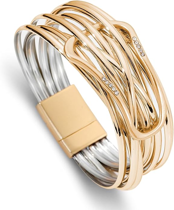 Fesciory Leopard Bracelet for Women, Boho Leather Wrap Multi-Layer Pearl Crystal Bracelet Bangle Jewelry