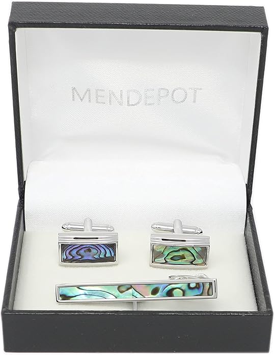 MENDEPOT Cufflinks And Tie Clip Set Men Wedding Accessory Gift Father's Day Birthday Cuff Links Tie Bar