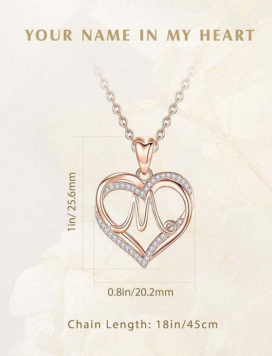 INFUSEU Unique Initial Necklaces for Women Girls Small Heart Letter Jewelry, Meaningful Personalized Gifts