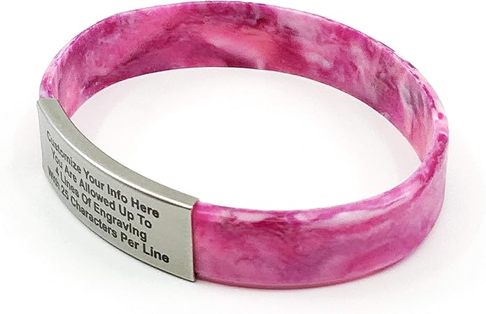 Personalized Medical Alert Bracelet for Men & Women – Custom Engraved Waterproof Silicone Wristband with Stainless Steel ID Plate – Medical ID Bracelet for Allergies, Conditions, ICE Info & Emergency Card