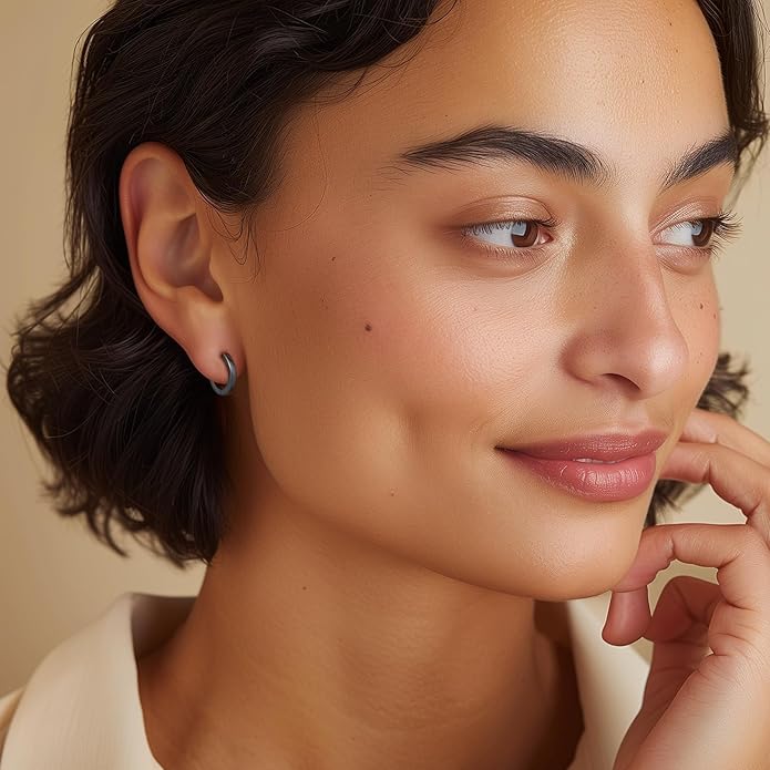 Silvora 925 Sterling Silver Small Hoop Earrings for Women Huggie Earrings Hypoallergenic Cartilage Earrings Tiny Hoops 6mm/8mm/10mm/12mm/14mm/16mm/18mm/20mm