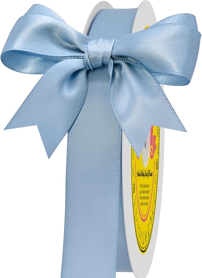 LEEQE Dusty Blue Satin Ribbon 7/8 inch X 100 Yards Polyester Ribbon for Gift Wrapping Very Suitable for Weddings Party Hair Bow Invitation Decorations and More
