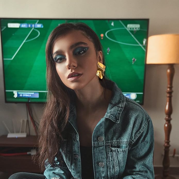 Statement Geometric Square Earrings for Women,14K Gold Plated Large Fashion Texture Irregular Minimalism Earrings,Trendy Ripple Boho Drop Dangle Earrings,Metal Modern Rectangle Retro 80s Jewelry