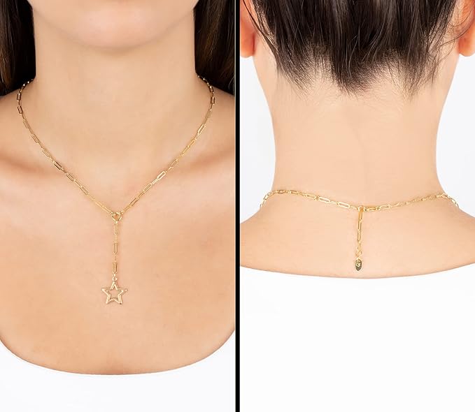 Jewelry Atelier Gold Filled Pendant Necklace Collection - 14K Yellow Gold Filled Pendant Necklace with Solid Clip Chain for Women (Different Sizes and Styles with Extension/Adjustable Chain)