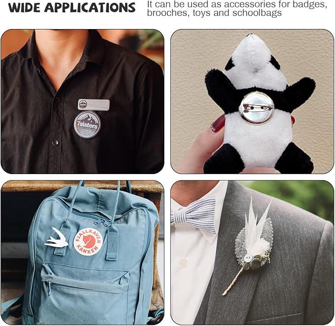 100 Pcs Bar Pins - Silver Brooch Clasp Pins for Badges, DIY Craft, Sewing, Baby Shower, Wedding Name Tags (20mm)