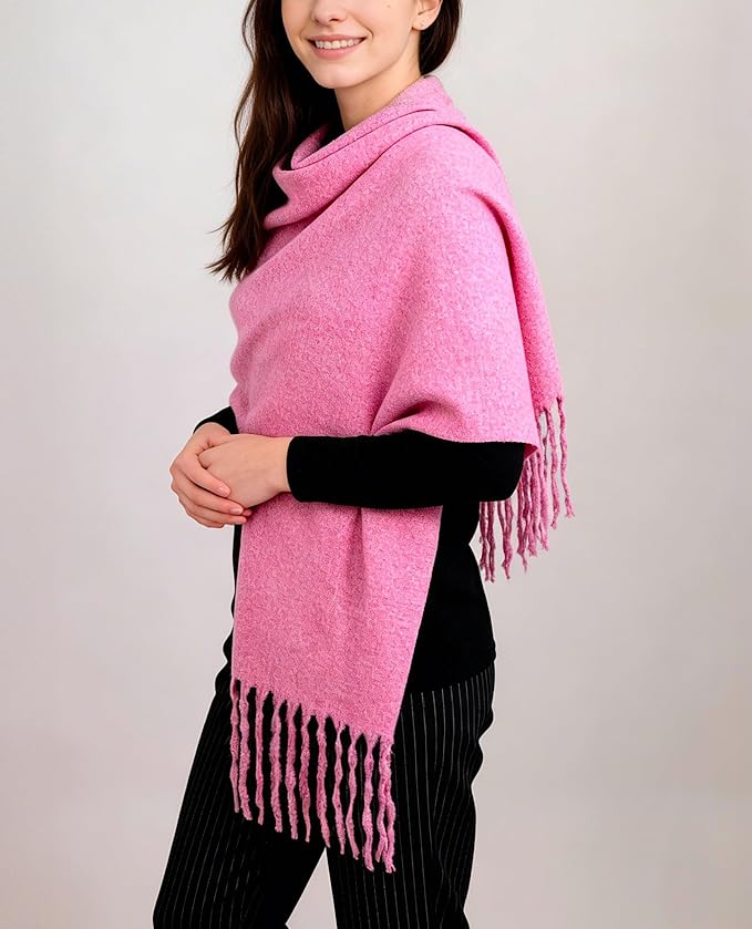 Achillea Warm Cashmere-Feel Winter Scarf – Thick Pashmina Shawl Wrap for Cold Weather