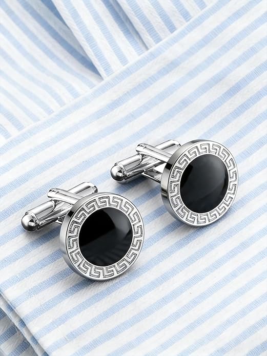 Silver Cuff Links Mens, Cufflinks for Men Square Mens Cufflink for Frrench Cuff Shirt Silver Cuff Link Shirt for Wedding Business Formal Wear