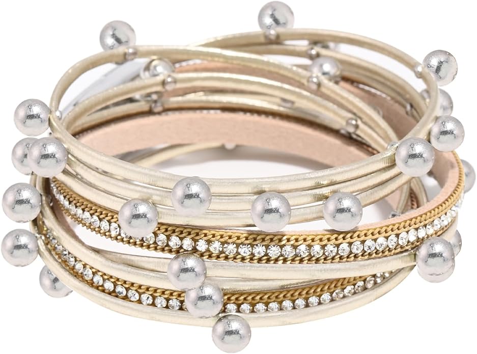 VIBILIA Boho Leather Wrap Bracelets for Women Multi-Layer Bracelets with Strong Clasp Jewelry for Women