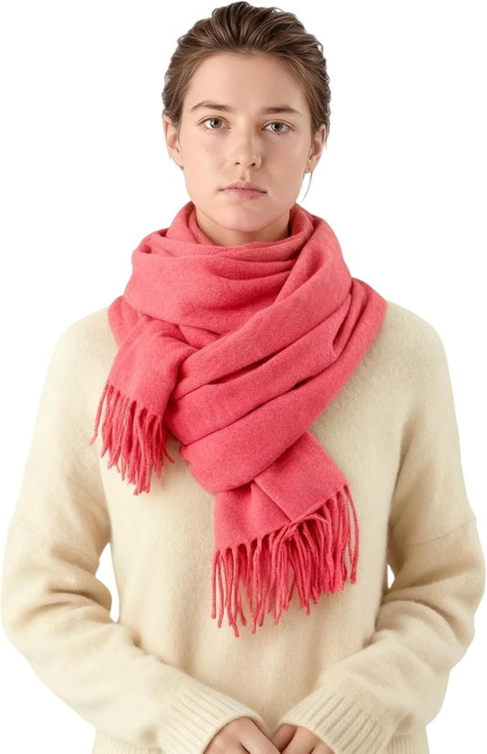 Temminc Winter Scarf for Women - Soft Warm Pashmina Shawl Wrap, Lightweight Fashion Blanket Travel Shawl, Solid Color Scarf