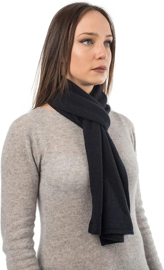 Dalle Piane Cashmere - 100% Cashmere Classic Scarf - Made in Italy - Neck Warmer (12" x 63") - Luxury Gift