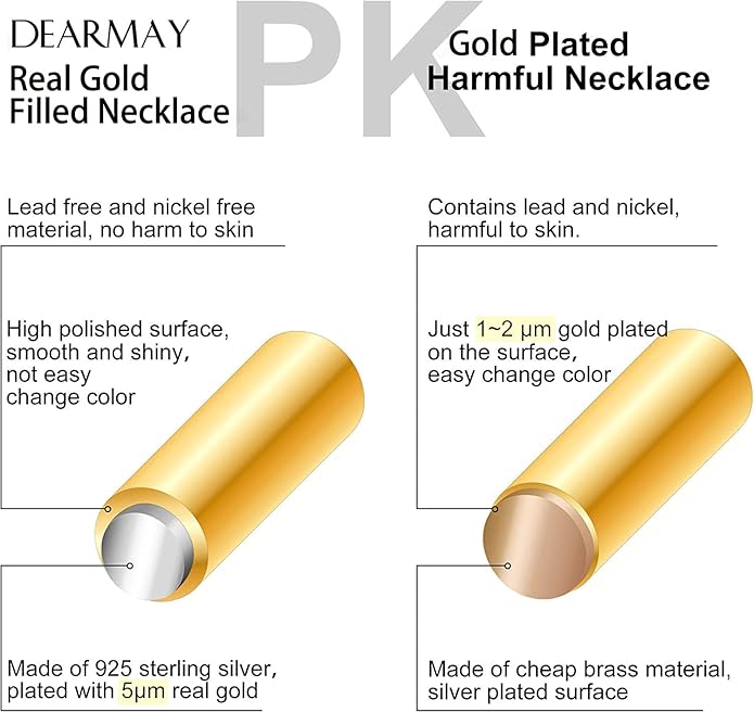 DEARMAY 14K Gold Plated Necklaces for Women, Dainty Gold Herringbone Choker Necklace Thin Layered Snake Chain Jewelry for Gifts