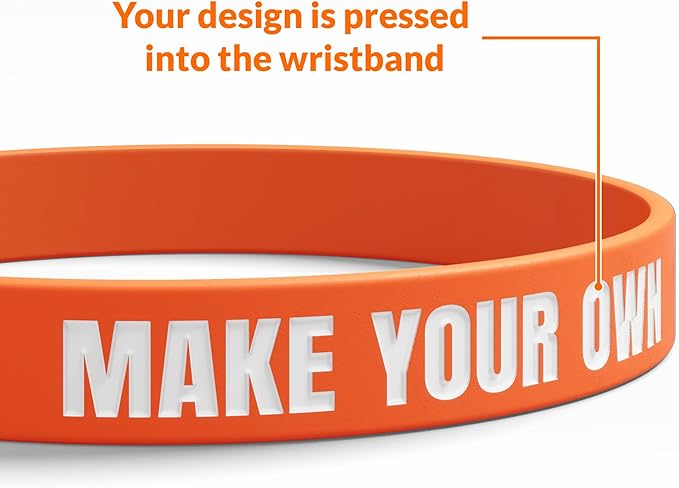 Custom Wristbands For Events, Fundraisers & Promotions | Add Text, Icons, & Logos | Bulk Rubber Bracelets | Classic 1/2” | 100% Silicone