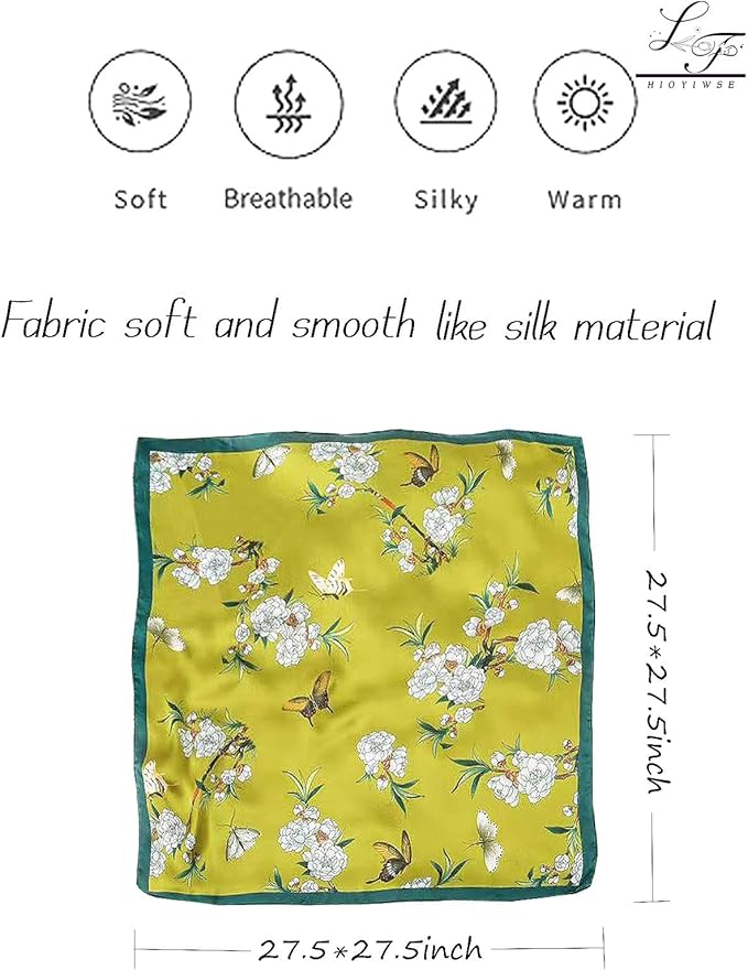Hioyiwse Satin Bandanas Head Scarf For Women Hair Scarves Accessories Lightweight Fashion Wrap Neck Silk Sleeping Headscarf