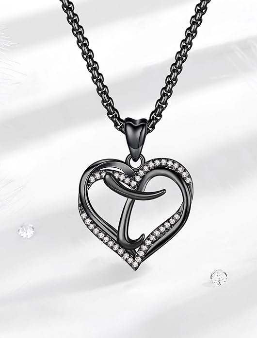 INFUSEU Unique Initial Necklaces for Women Girls Small Heart Letter Jewelry, Meaningful Personalized Gifts